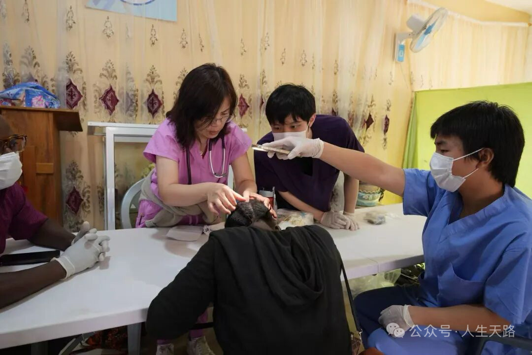 Medical volunteers working together in a clinic.