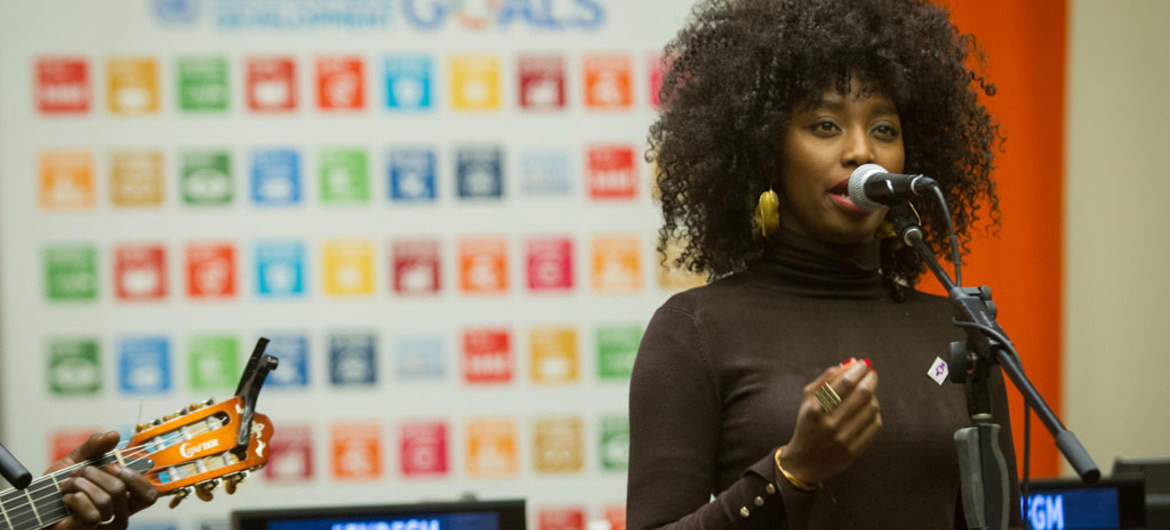 Figure 10: The Malian singer Inna Modja testified at the United Nations.