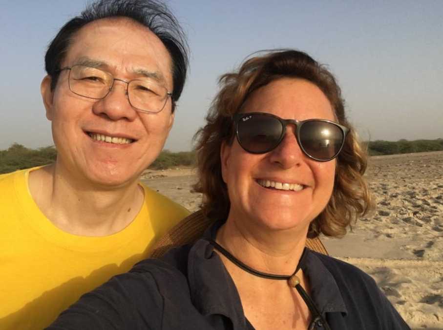 The author Dr. Jun Xu and Nicole in Senegal.