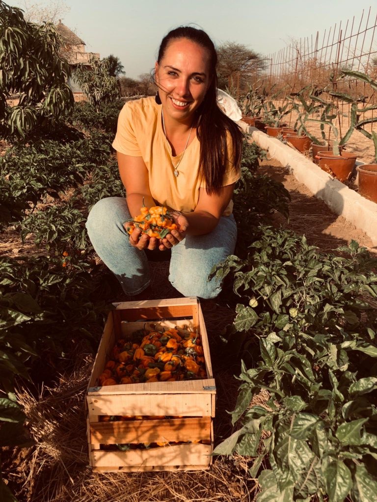 Katharina at Nicole's farm.