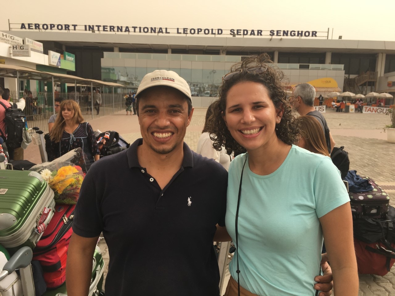 Pastor Anderson and Ms. Andressa at Senegal's Léopold Sédar Senghor International Airport.